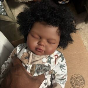 Realistic Baby Doll with Black Hair